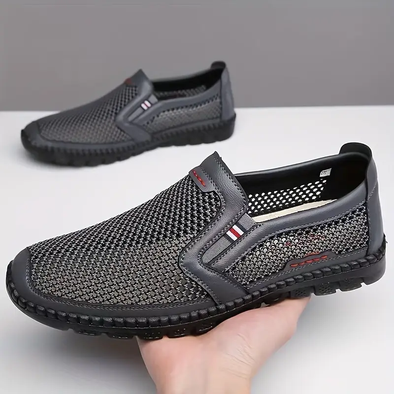 mens slip on casual shoes non slip breathable walking camping fishing comfy durable details 3