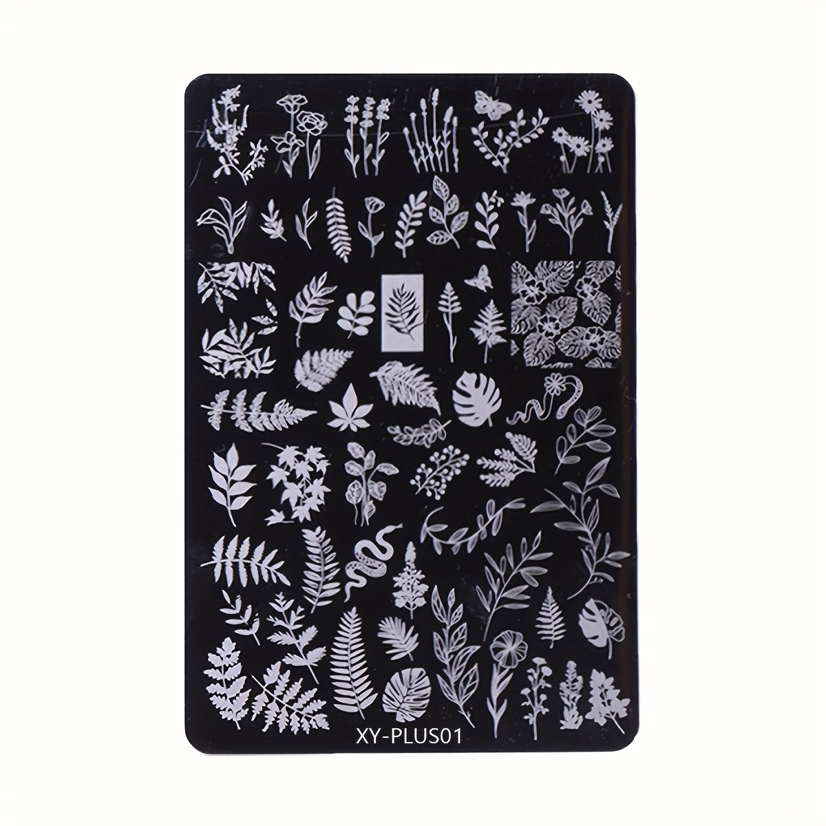 Image of 1pc Ribbon Bow Stainless Nail Plate, Flower Leaf Plant Coconut Tree Boat Anchor Love Heart Stripes Nail Printing Stainless Steel Stencil Template Stamp Tools Manicure Supplies