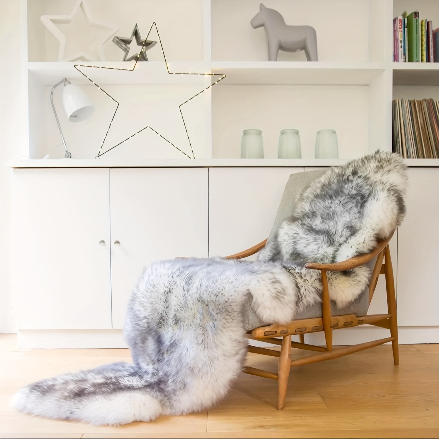 Ultra Soft Fluffy/fuzzy Shaggy Area Rug Faux Chair Cover Seat Pad For Bedroom Floor Sofa Living Room Bedside, Faux Rug, Ultra Soft Mat, Machine Washable Anti-slip Shag Mats, Gray