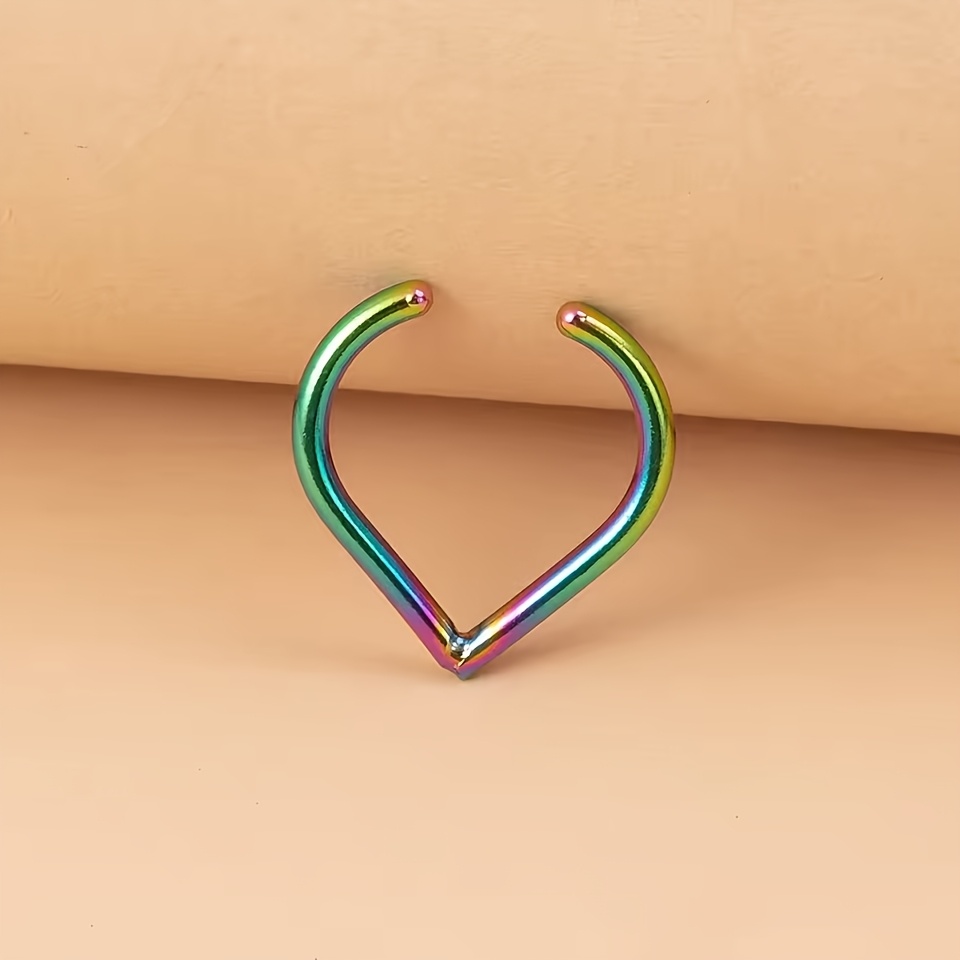 Stainless Steel Fake Piercing Nose Ring Teardrop Shape Clip