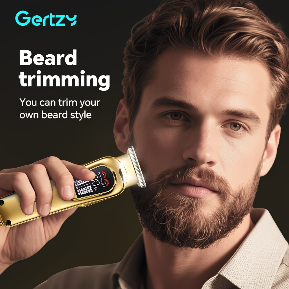 GERTZY 2-en-1 Ensemble de tondeuse à cheveux pour hommes - Tondeuse professionnelle réglable sans fil avec 15 peignes de limitation, batterie au lithium rechargeable, idéale pour une utilisation à domicile, salon ou cadeaux, équipement de salon | Tondeuse à cheveux moderne | Outils de coupe de cheveux durables, tondeuse à cheveux pour hommes