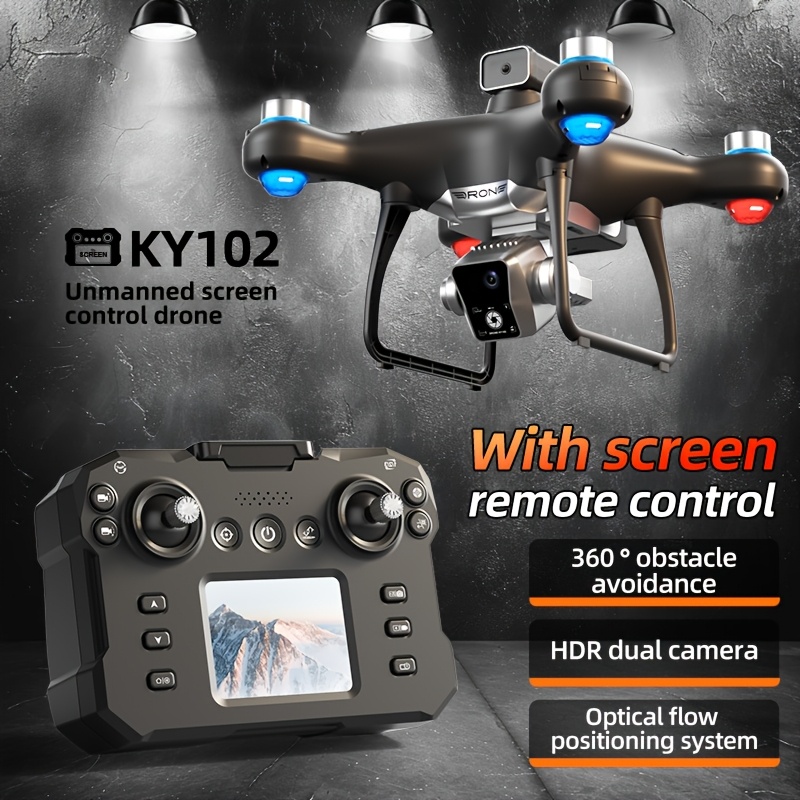 Dual HD Camera FPV Drone with Remote Screen & Brushless Motor - 360° Obstacle Avoidance, Auto Return Home, Follow Mode - Cinematic Aerial Shots for Beginners/Adults - Adventure-Ready RC Quadcopter