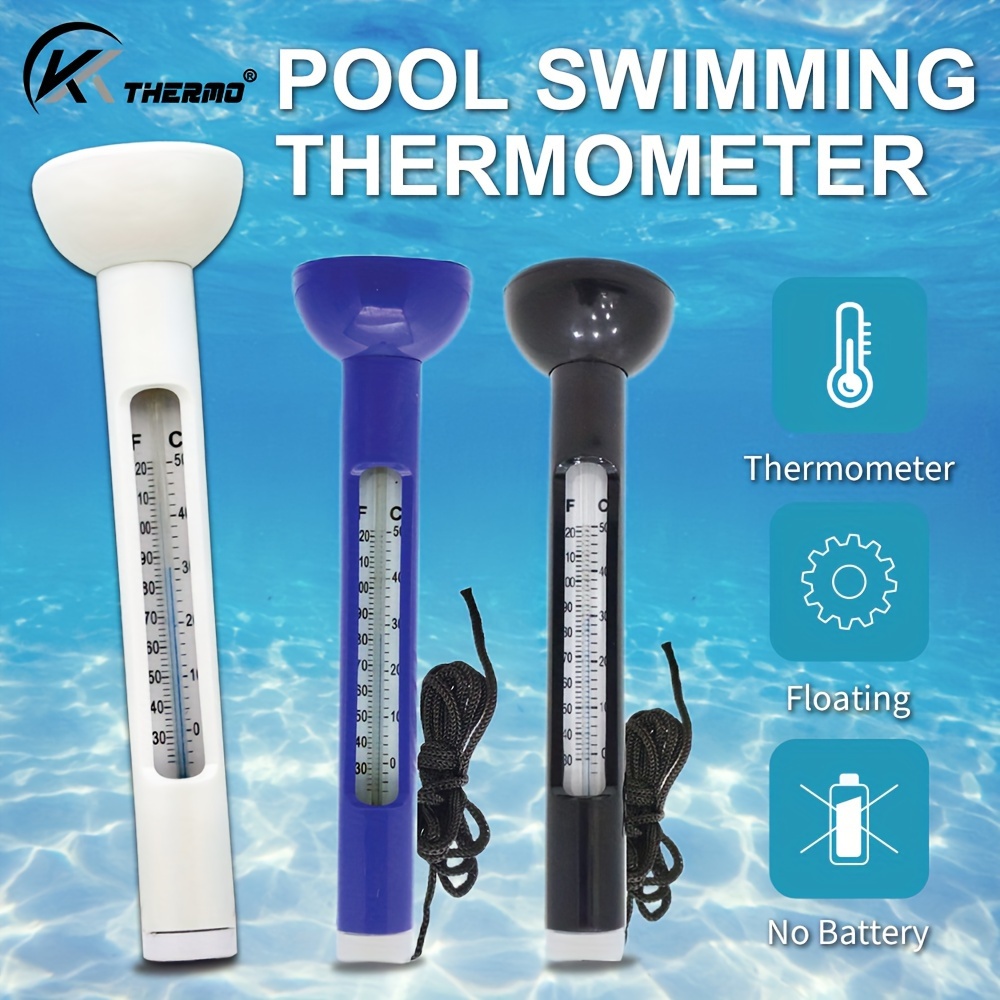 

Thermomètre de piscine flottant KT THERMO, Matériau en plastique, pour piscines hors sol, Capteur de température précis, Aucune pile requise, Affichage facile à lire
