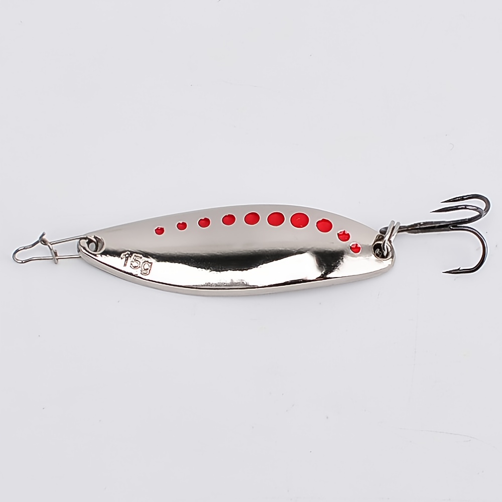 TEMU Leurre de pêche 1 pièce, 10g 15g 20g doré et argenté, leurres spinner métalliques avec hameçon triple pour la pêche en eau douce et en eau salée
