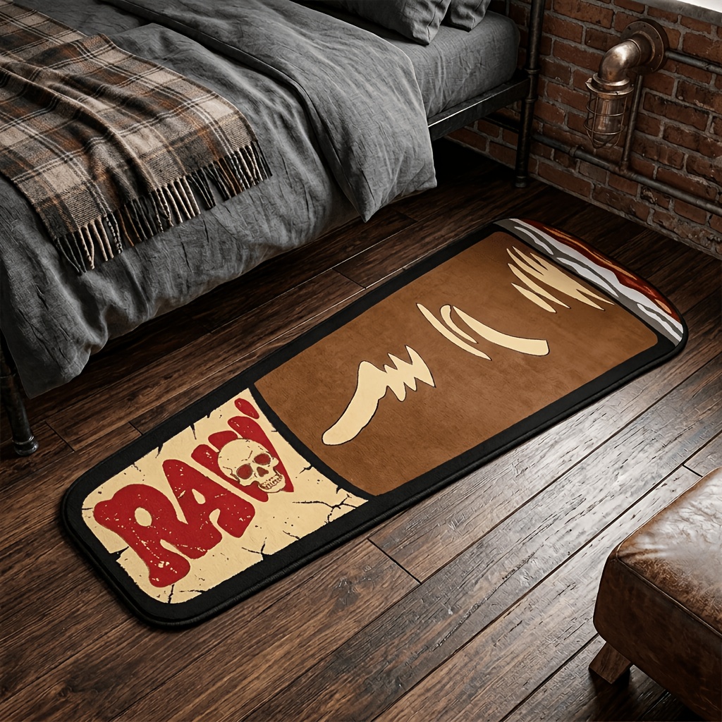TEMU 1pc, Trendy And Unique Irregular Home Decor Rug, Creative And Fun Bedside Rug For Bedrooms, Ins-style Carpet, Flannel Material, 12mm Thick, Soft