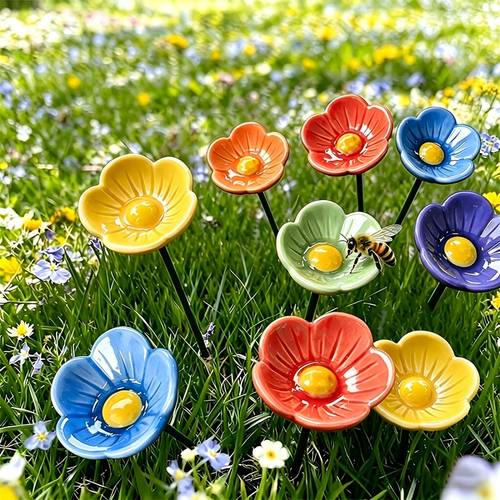6pcs ceramic feeder bee sugar feeder handmade ceramic feeder suitable for indoor decoration can be used for outdoor feeding bees