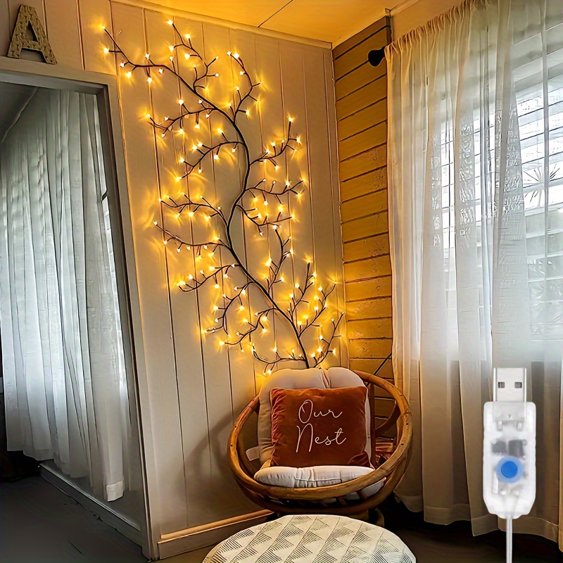 

Arbre de Noël LED à Branches de avec 96 - 71" Décoration d'Intérieur USB pour Chambre, Salon & Extérieur | Étanche IPX4, Multicolore, pour les Fêtes