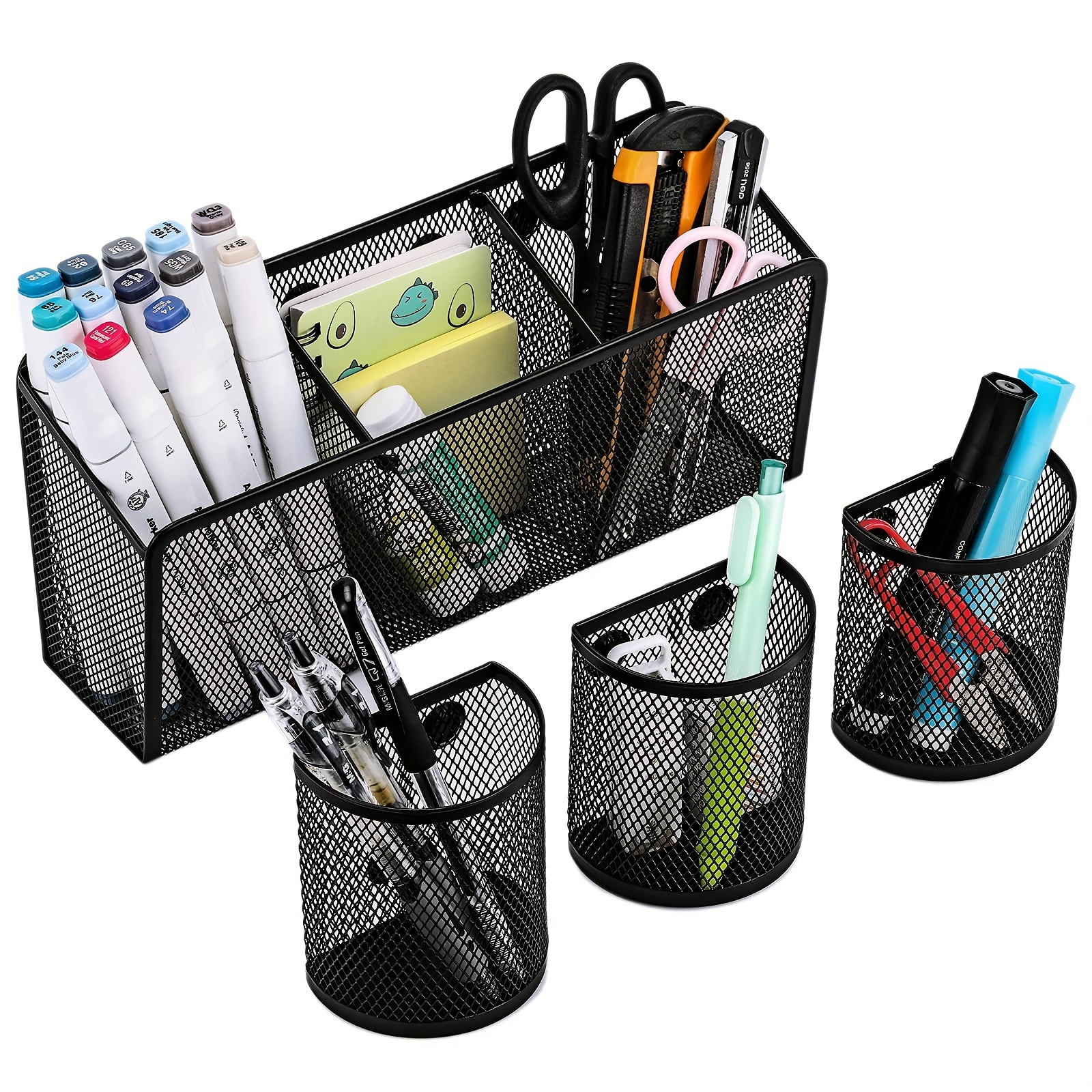 

Magnetic Wire Mesh Pencil Holder, Key Organizer, Strong Magnet For Whiteboard, Fridge, And - Major Material: Iron