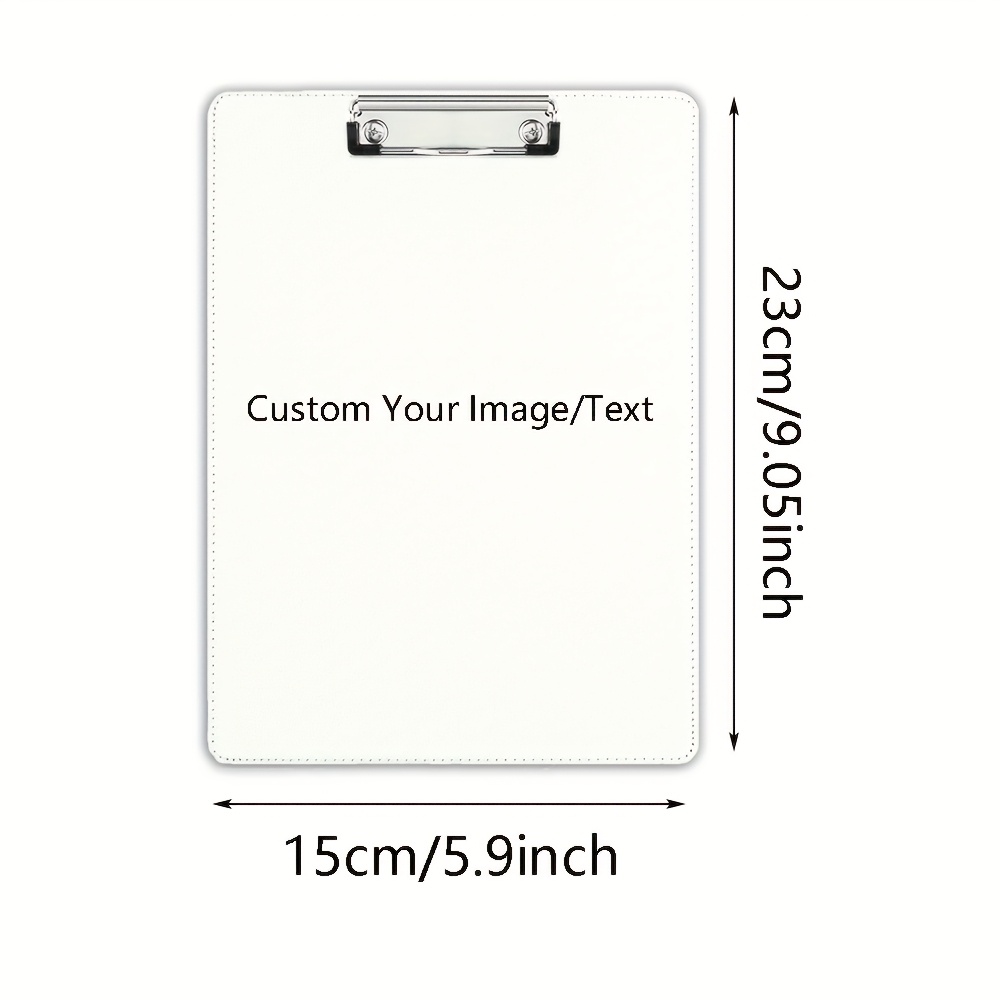 TEMU 1pc Personalized Custom A5 Size Artificial File Folder Writing Board Clip For Receipts, Documents, Diy Text, Logo, And Images, Single-sided