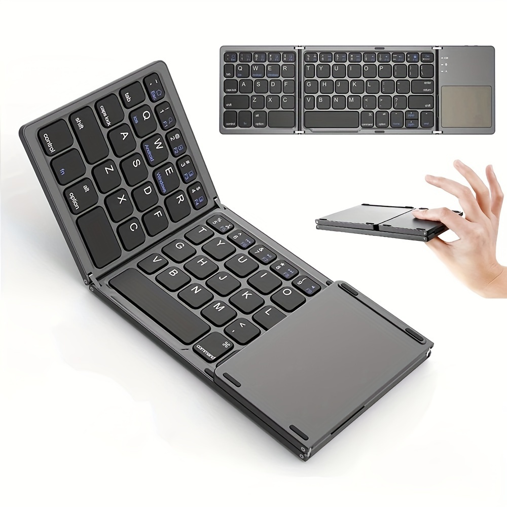 

Mini Folding Keyboard Wireless Portable Universal Foldable Keyboard With Touchpad For Windows/android/ios/tablet/