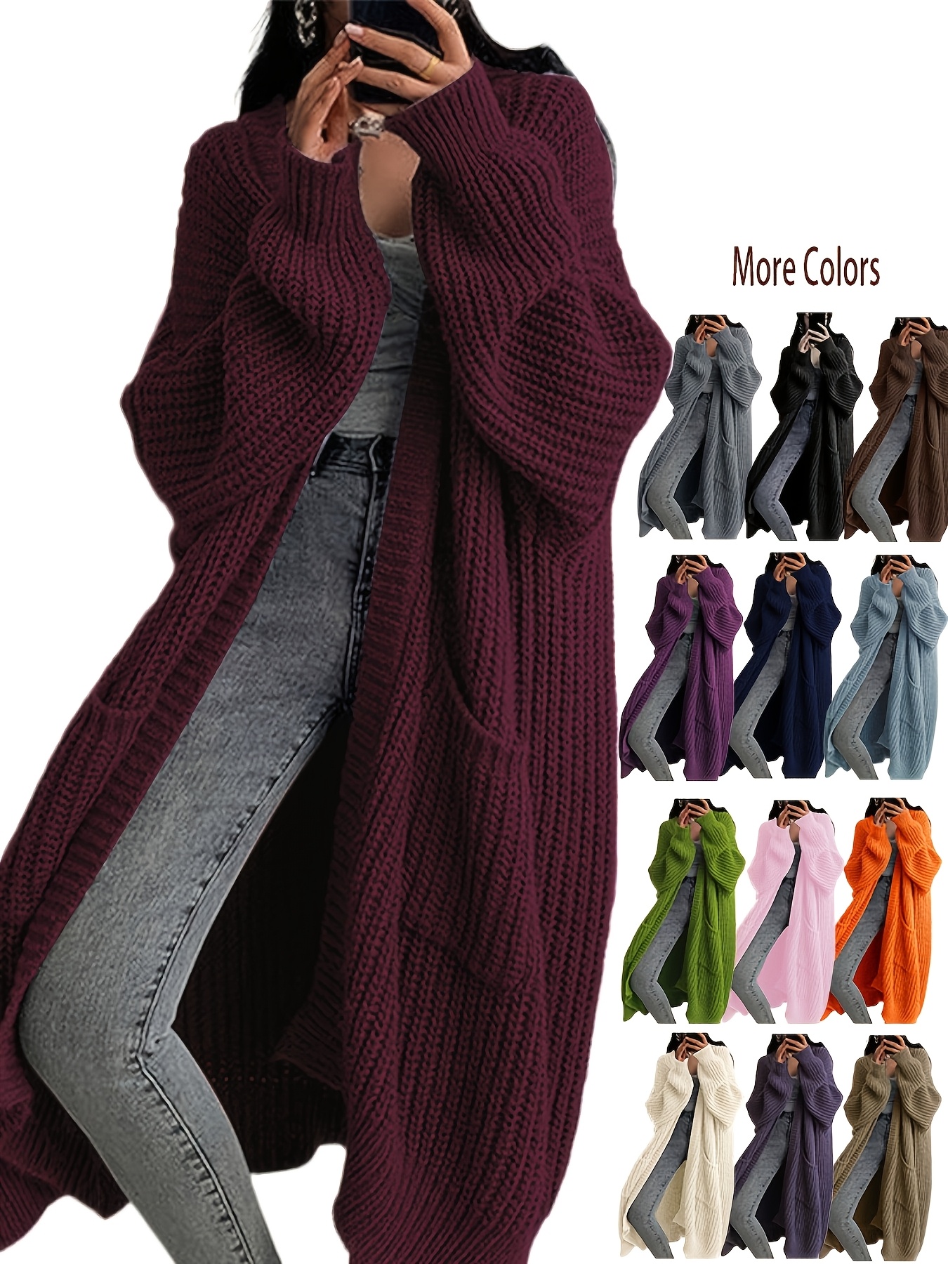 Y2K Long Cardigan Sweater with Long Sleeves