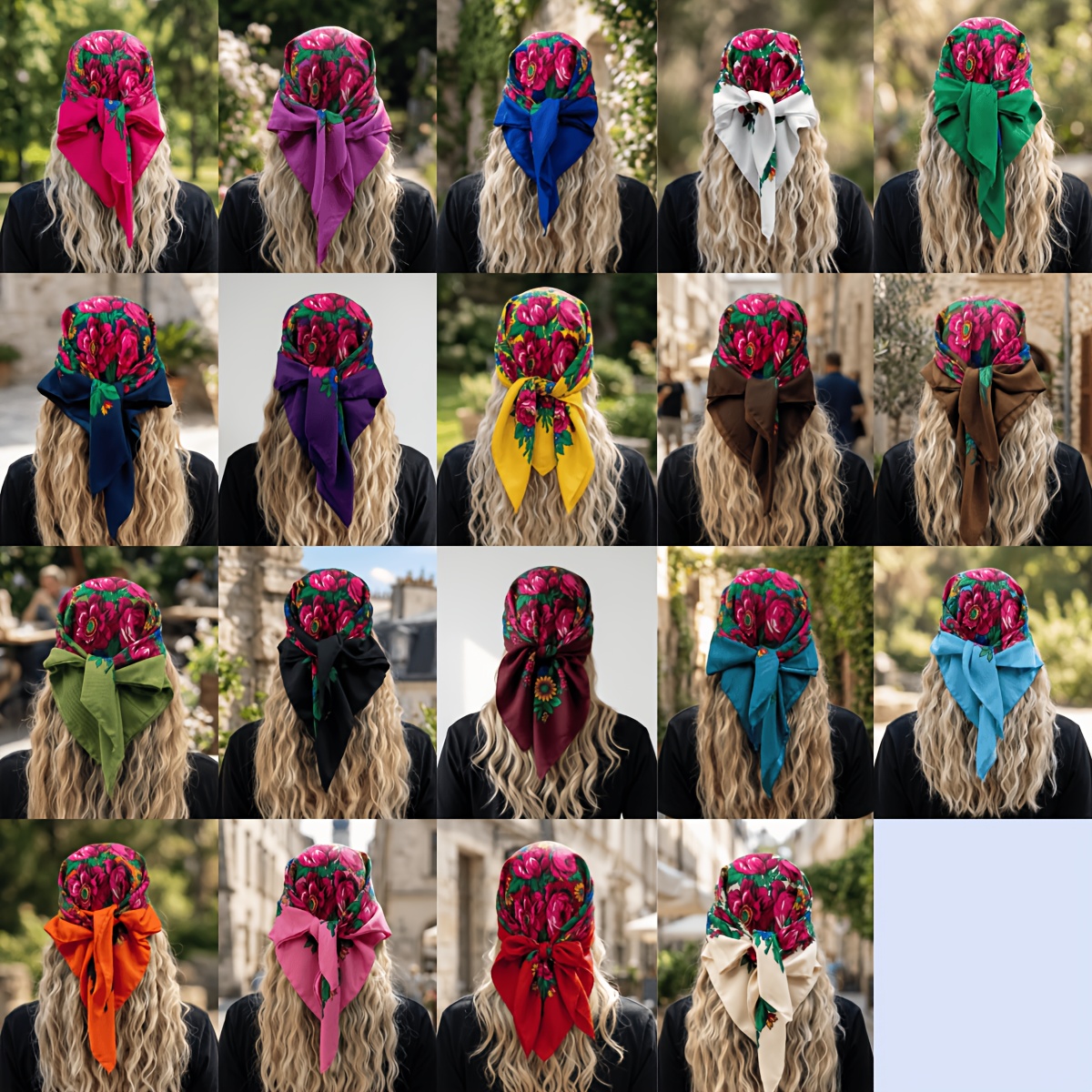 TEMU Beautiful Printed Lightweight Wear Versatile Casual Outing Interior/exterior Dustproof/windproof Multi Functional Women's Headscarf