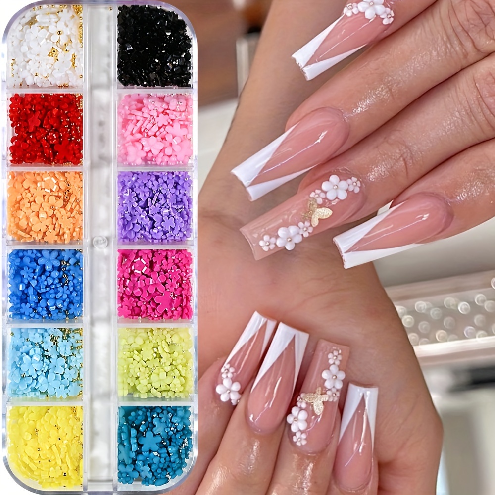 

12- Set - 3d Decorations & Rhinestones, Silvery/ Accents For Diy