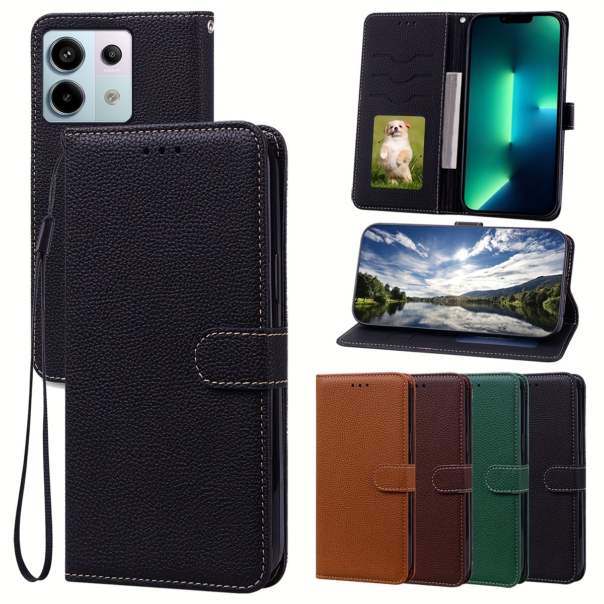 Custodia A Portafoglio Per IPhone 13 Con Pelle E Slot Carte – Supporto Magnetico, Antiurto, Protezione RFID, Blu Reale