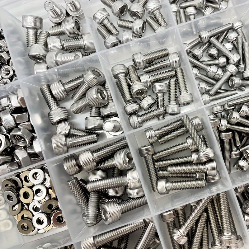 

[top-] 880pcs Steel Hex Nut & Bolt Set - M2, M3, M4, M5 Washers Included