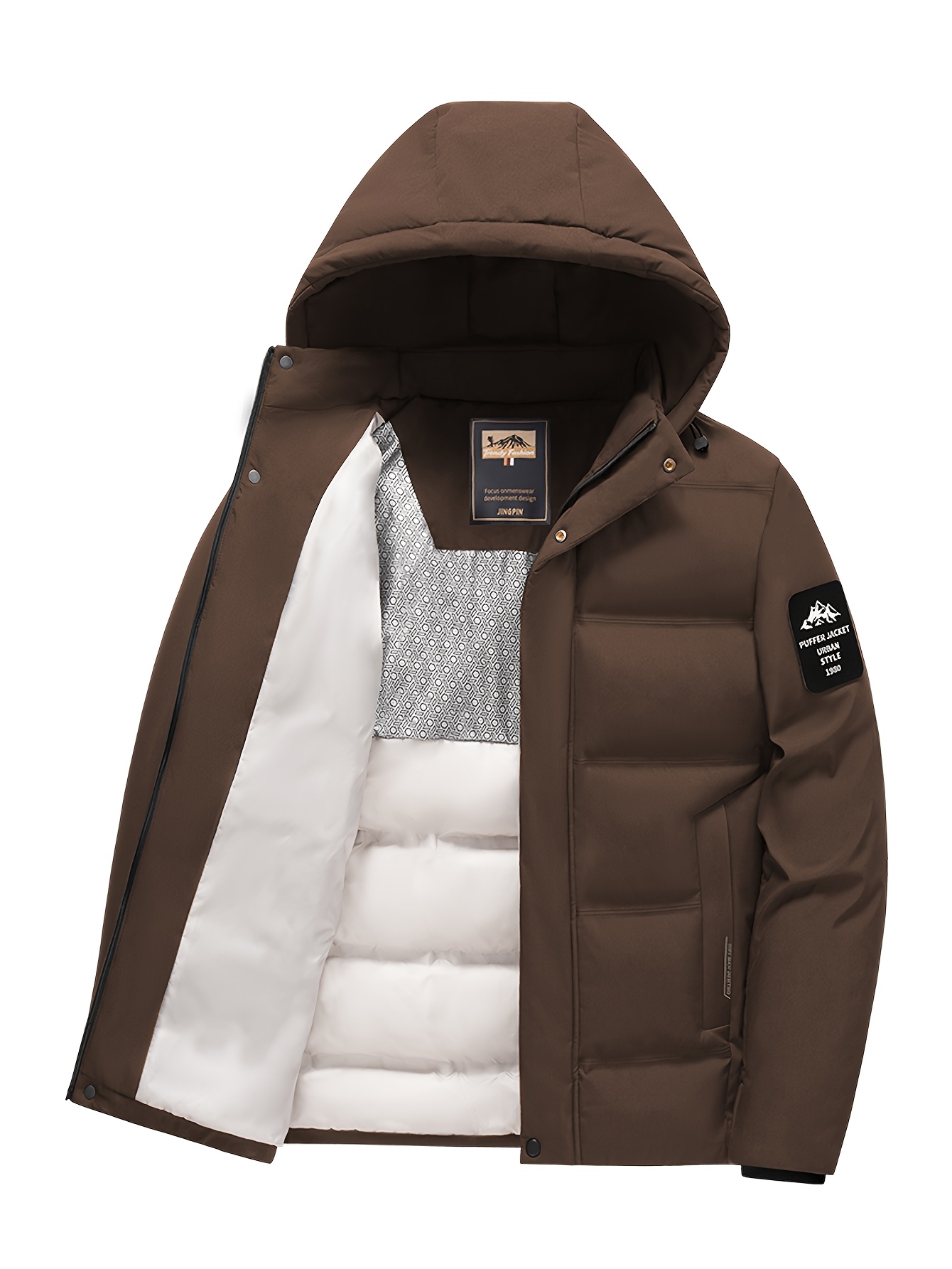 Men's Padded Jacket with Three-Dimensional Cutting