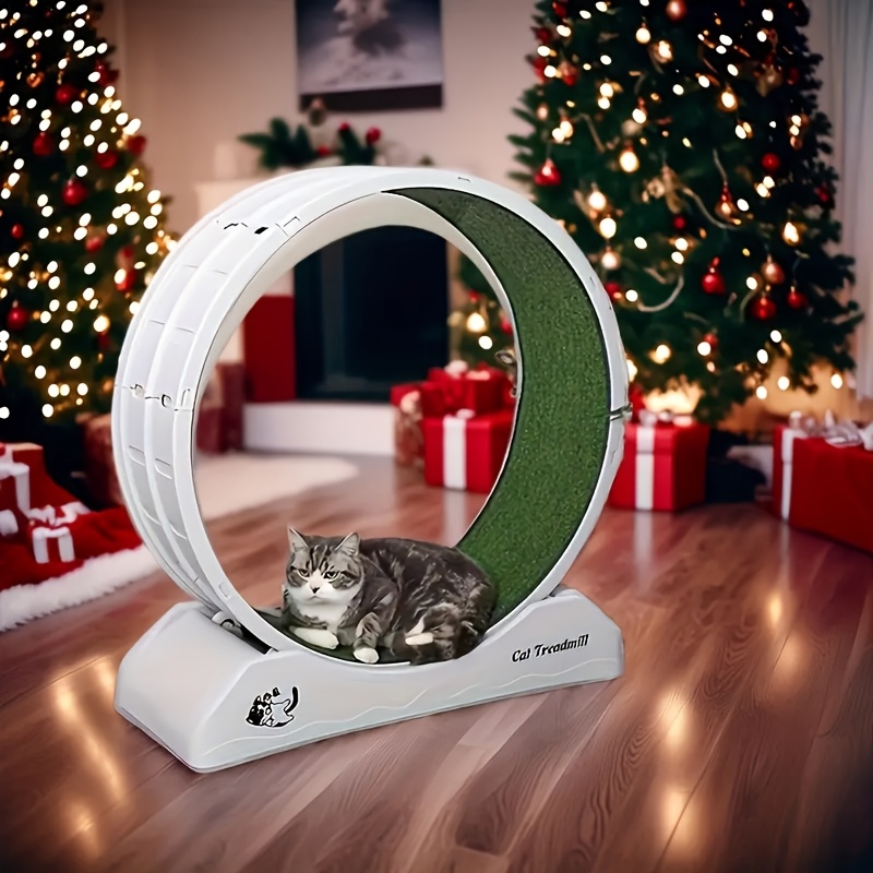 

1pc Wheels - Carpeted Indoor Cat Running Wheel With Locking System, Treadmill Exerciser For Cats' Health, Fitness, And Agility - Suitable For Most Breeds, Easy , Space-saving Design