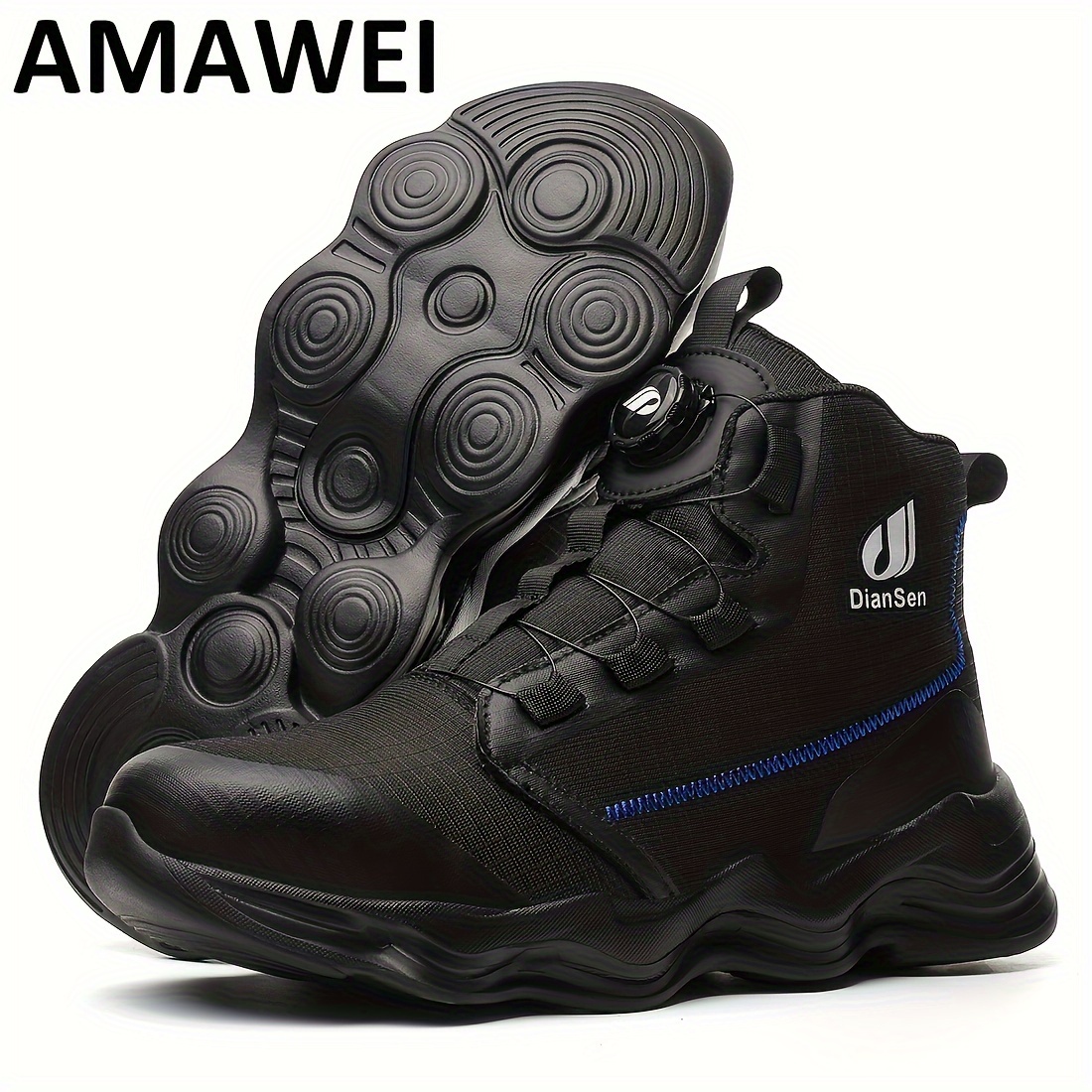 Mens High Top Safety Work Steel Toe Boots Breathable Shoes