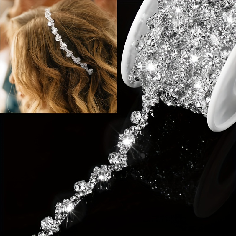 Image of 0.8cm Wide Rhinestone Tassel Claw Chain For Clothing, Hats, Bags, Shoes, And Fashion Additions