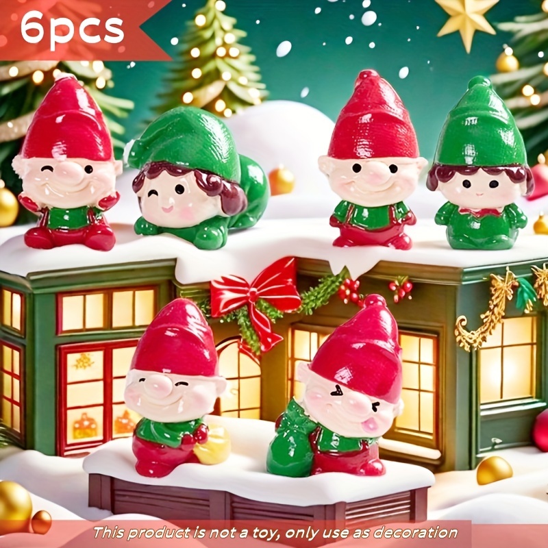 

[top-] 6pcs Christmas Elf Figurine Set - Decor , For & , No Needed