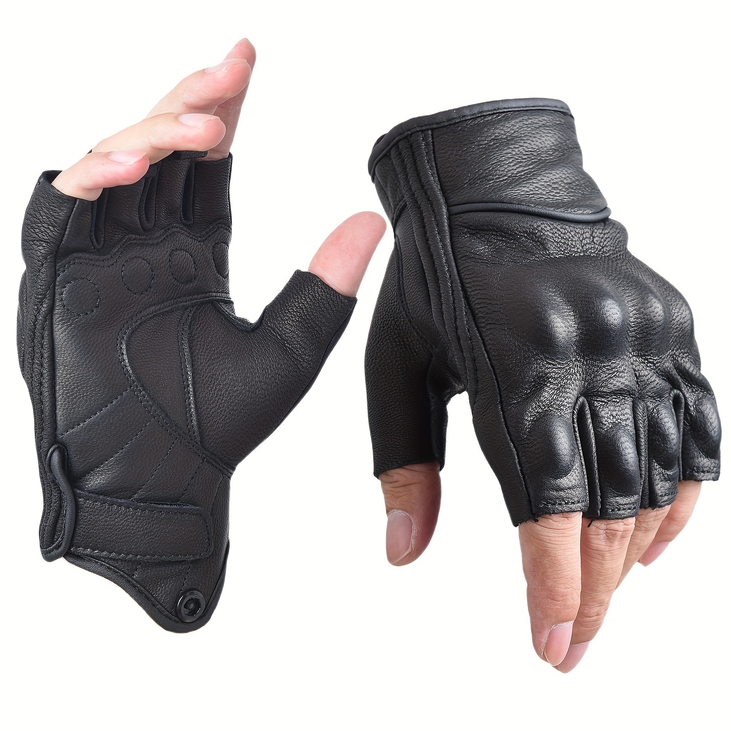 

Sibewora Half- Motorcycle Gloves - Goatskin , Touchscreen For &