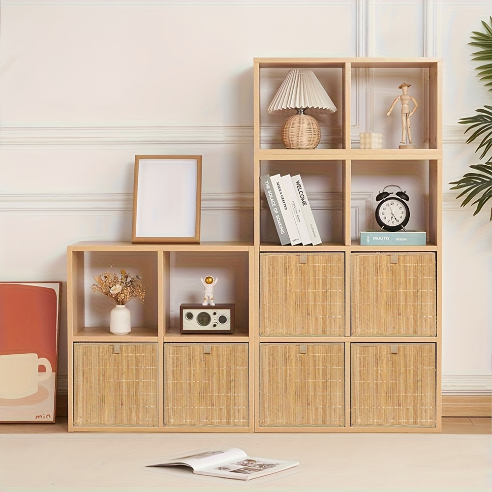1  purpose single sided bamboo shelf storage basket kitchen organizer storage box suitable for home use cosmetics and items storage frame no lid shelf baskets