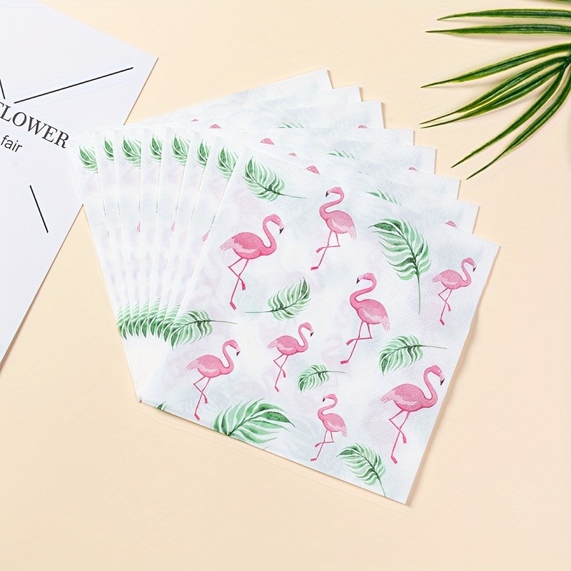 

20pcs, Disposable Napkins With Flamingo And Green Plant Theme Pattern For Parties, Birthday Decor, Birthday Supplies, Party Decor, Party Supplies, Holiday Decor, Holiday Supplies