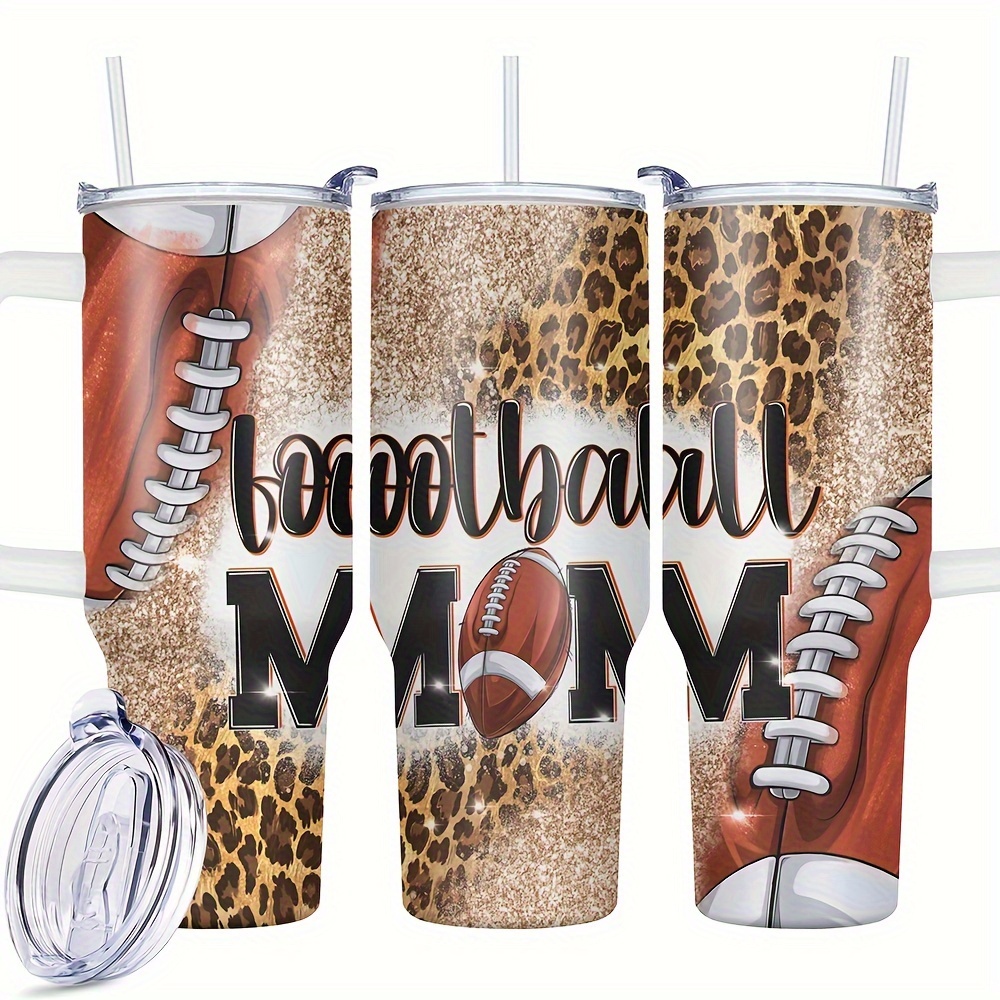 

1pc, 40 Oz Stainless Steel Tumbler, Rugby Mom Funny Print Double Wall Vacuum Insulated Travel Mug, Perfect Gift For Family And Friends Birthday Christmas Gifts For Women Mom Sisters Teacher Coworker