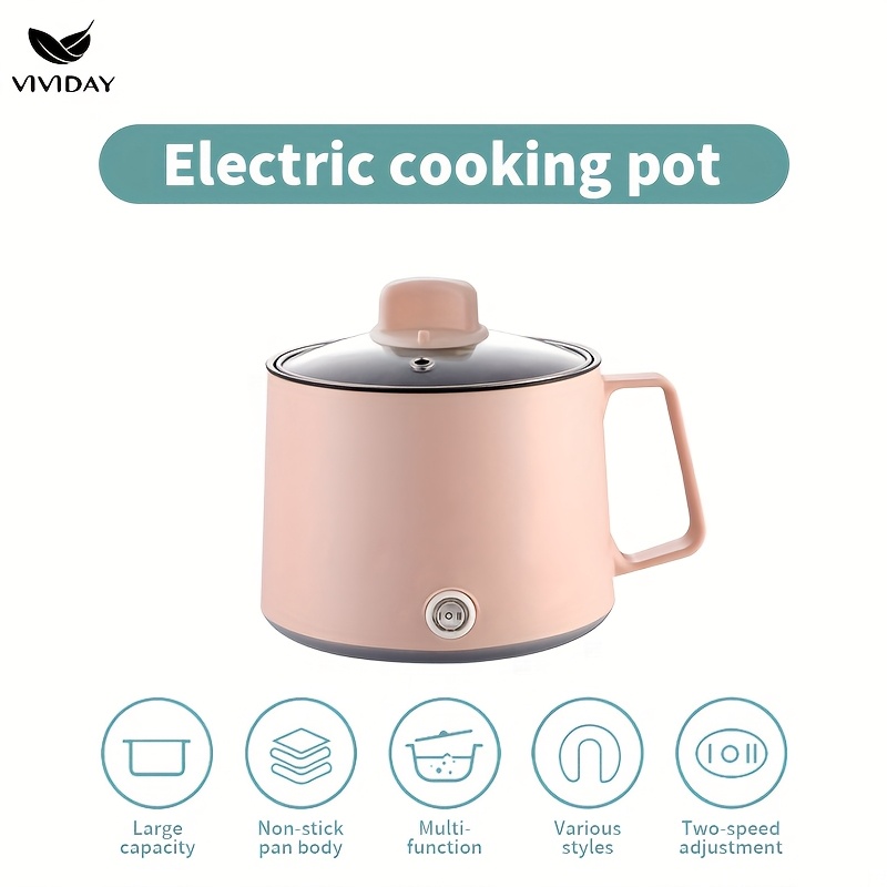   Mini Electric Hot Pot & Frying Pan - ABS Material, 220V European Plug,  , Easy-Clean, Multi-Functional for Noodles, Steak, Vegetables - Home Kitchen Cooker, Versatile Cooking Pot, Modern Kitchenware, Durable Cookware