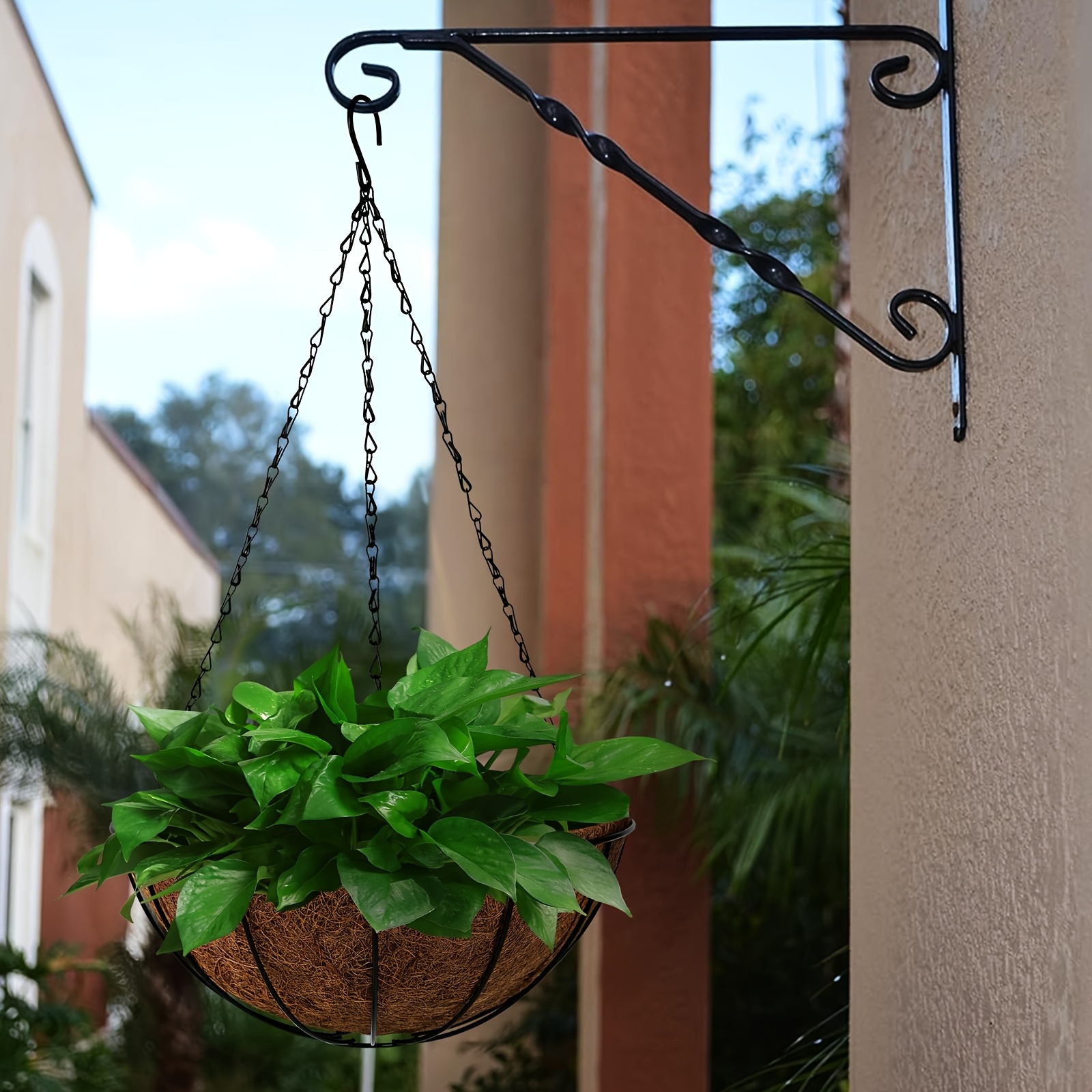 4pcs 12 inch hanging planters outdoor plants metal watering - Temu