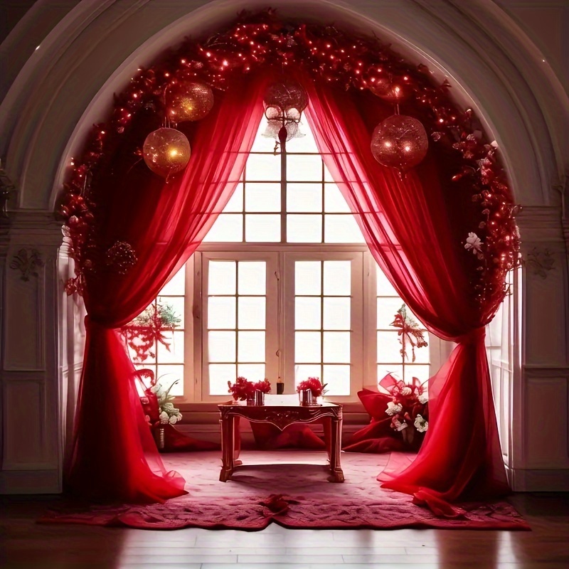 Image of Wedding Arch Drape - " X 236" Tulle Fabric Backdrop For Ceremonies, Receptions & Stage Decor | Perfect For Christmas & Thanksgiving