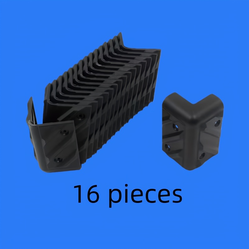 TEMU 16pcs Black Plastic Right Angle Corner Protectors, For Speakers, Cabinets, Guitar Amplifiers, Stage Sound Systems - Durable, Impact-absorbing