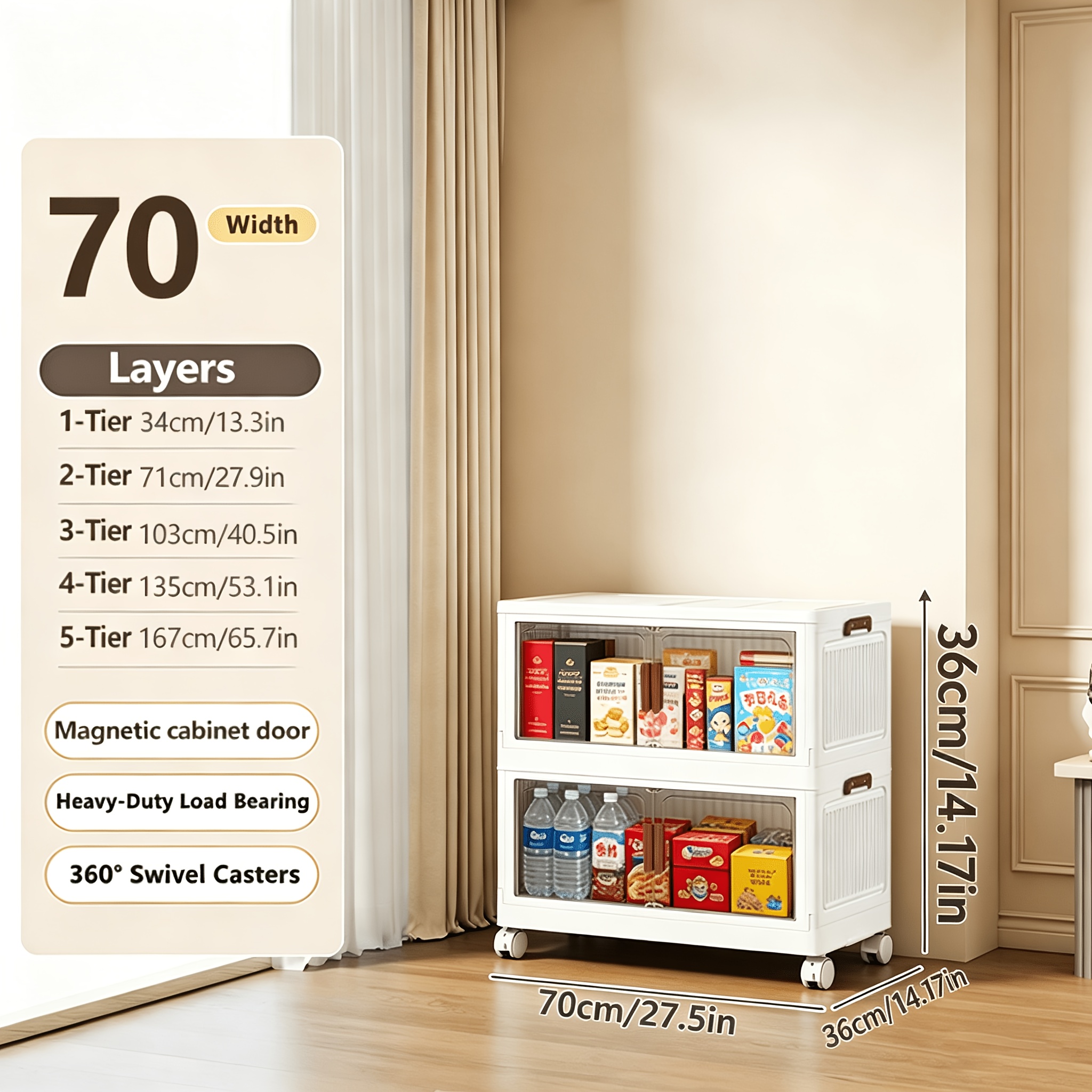 TEMU Large-capacity, Foldable And Stackable Storage Box, , Perfect For Home Organization, Suitable For Bedrooms, Living Rooms, And Nurseries, Ideal