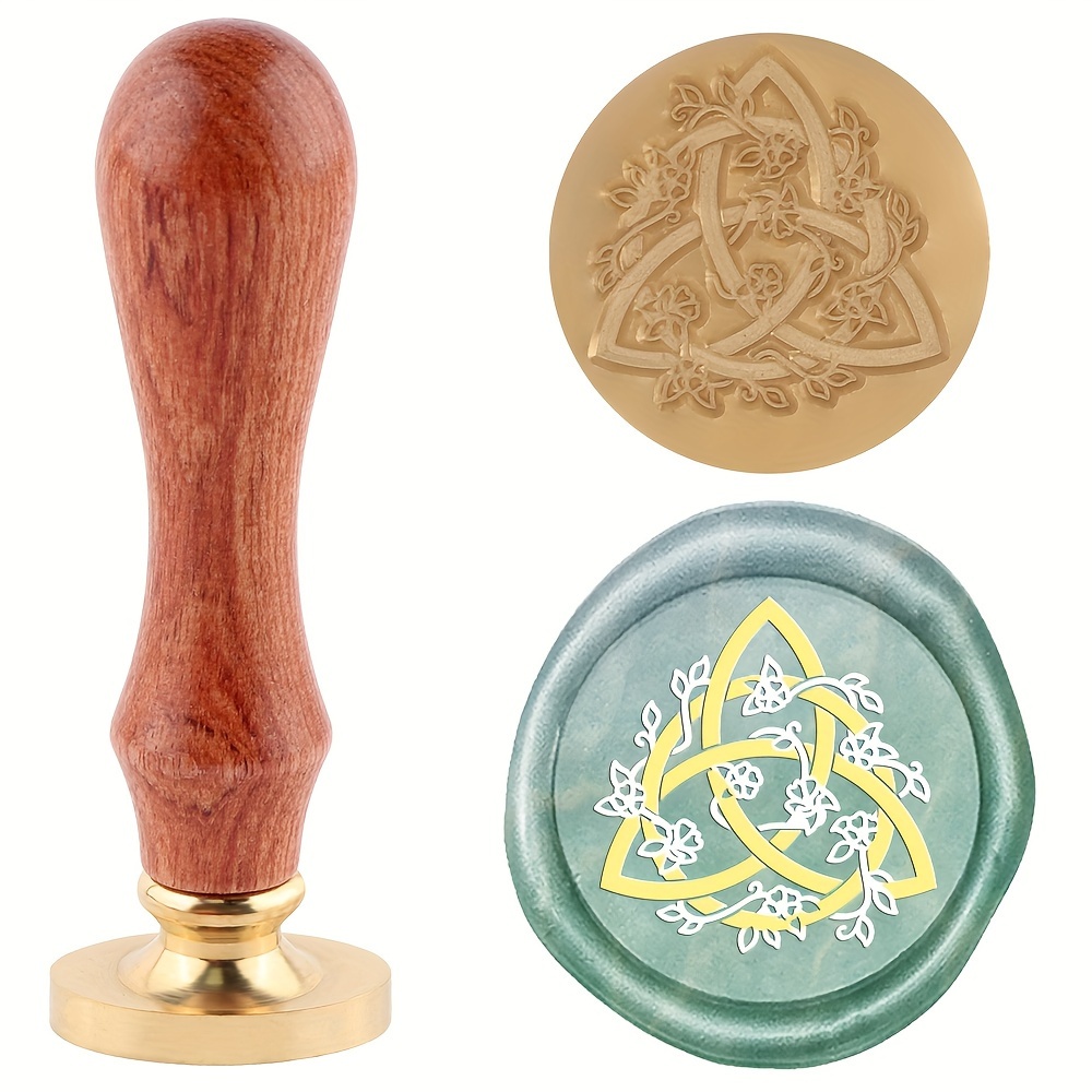 

Baofali Round Wax Seal Stamp Set, Vintage Brass Sealing Stamp With Interchangeable Heads And Wooden Handle, Ideal For Invitations, Greeting Cards, Envelopes, And Scrapbooking