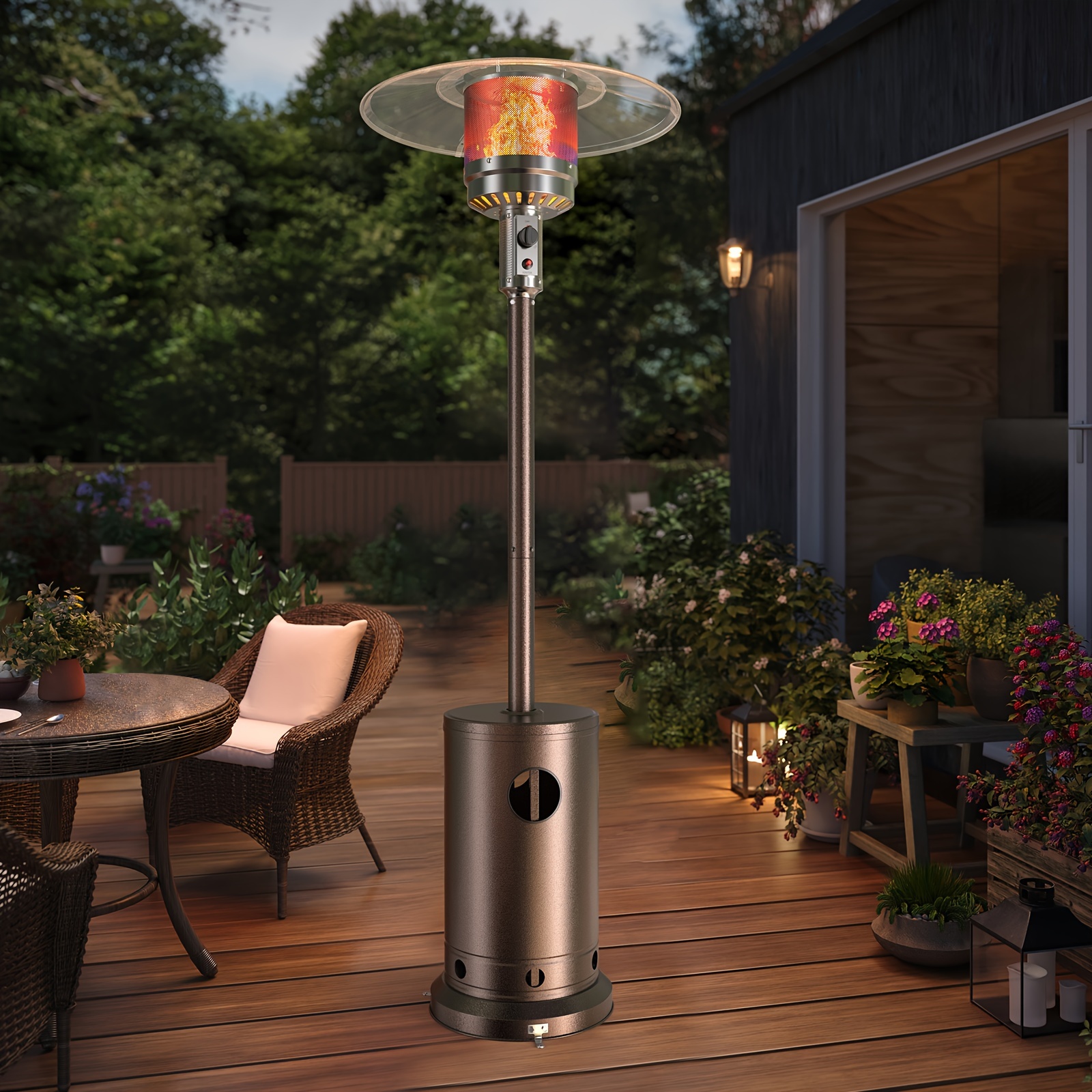 48,000 BTU Propane Patio Heater with Sand Box, Table, Outdoor