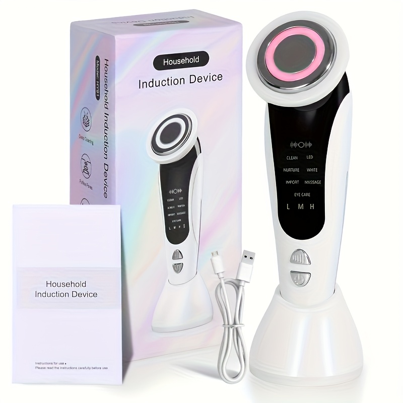 7-in-1 Grožio Kaklo ir Veido Maseris – USB Įkraunamas, Pastovios Temperatūros ir Vibracijos Odos Priežiūra – Puikus Dovanos Pasirinkimas Moterims, Nešiojamas Namų Odos Priežiūros ir Grožio Prietaisas