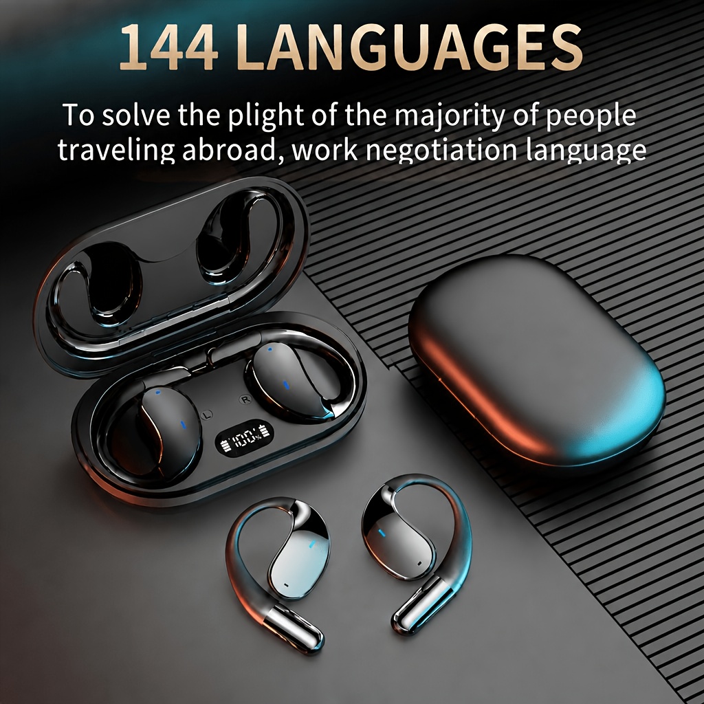 TEMU Casque sans fil de IA, Casque sans fil à conduction osseuse pour , en dans 144 langues, Suppression intelligente du bruit, en des notes de