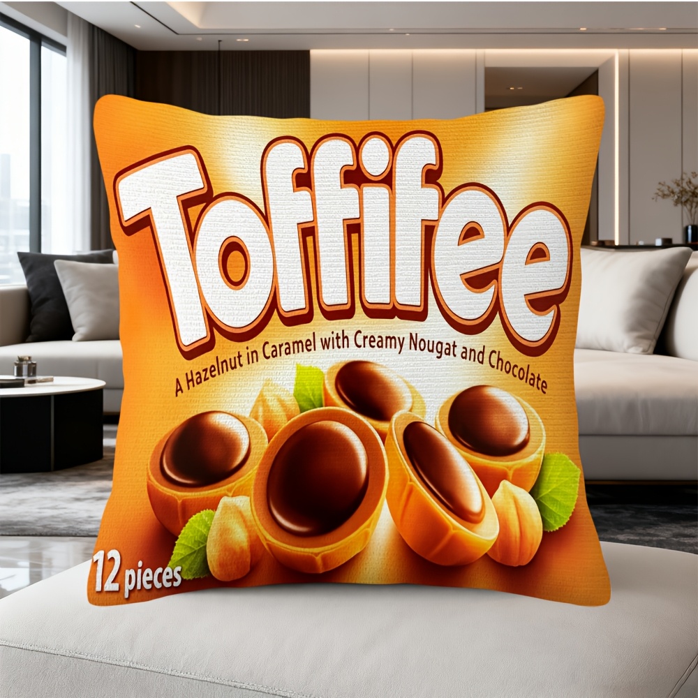 TEMU 2d Flat - 2d Toffifee Theme Design Printed Pillowcase, 45 X / 18 X 18 Inches, Modern Pattern Decorative Pillow Cover, Zipper Closure, Machine