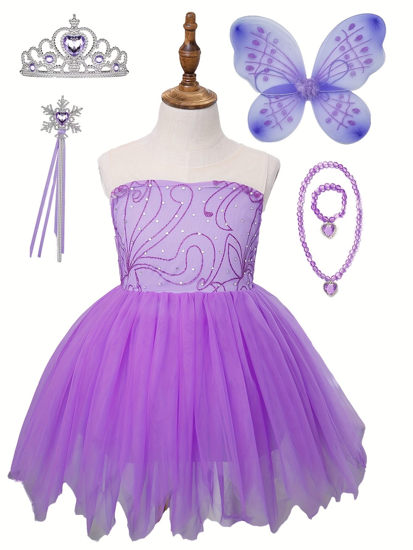 sachin and babi light blue dress Fairy Dress Up Costume Set with Colourful Wings Wand main image 1