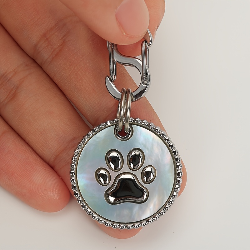 TEMU Customized Stainless Tag, Anti-lost Pet Tag, Shell Inlaid Cat Id Tag, Personalized Cat Tag