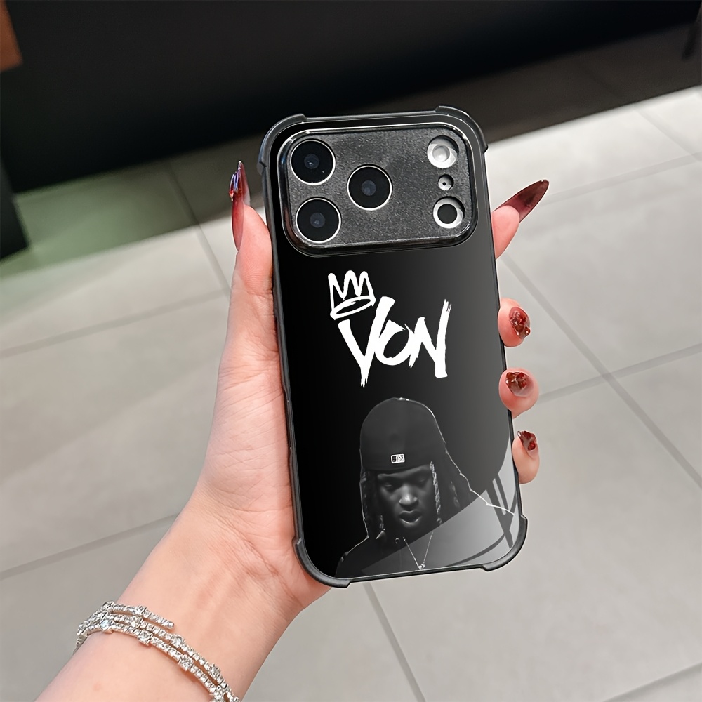 TEMU Phone Case - K-king V-von Phone Case Designed For Iphone 17, 16e, 16, 15, 14, 13, 12, 11, Featuring An For Drop Protection And A Tempered Glass