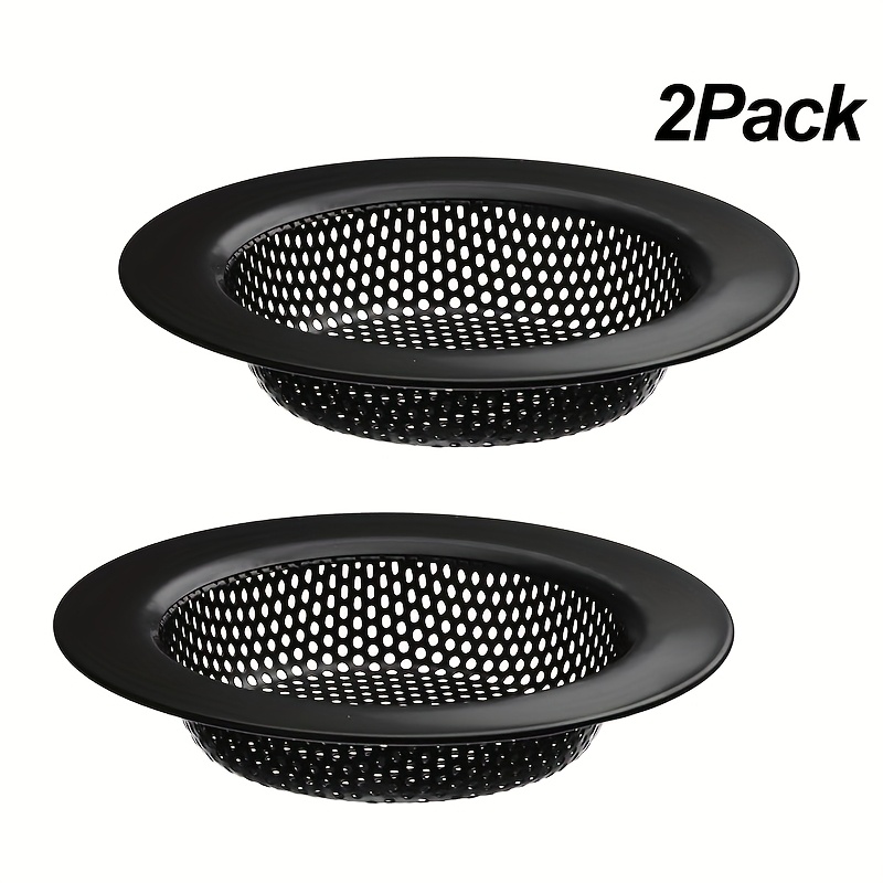 1/2pcs Black Stainless Steel Kitchen Sink Strainer - Anti-clogging Mesh Design, Rust-resistant And Easy To Clean, Suitable For Most Drains, Kitchen Sink Strainer.