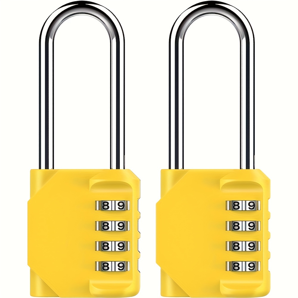 

2.5 Inch Long Shackle Combination Lock 4 Digit Outdoor Waterproof Padlock For School Locker, Gym Locker, Hasp Cabinet, Gate, Fence, Toolbox