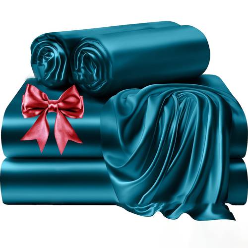 juego de sábanas de lujo 4 piezas (4 ) de 80g, de lujo , 1 sábana ajustable, 1 sábana encimera, 2 fundas de almohada, ideal para dormitorio, habitación de invitados y hotel, calidad,