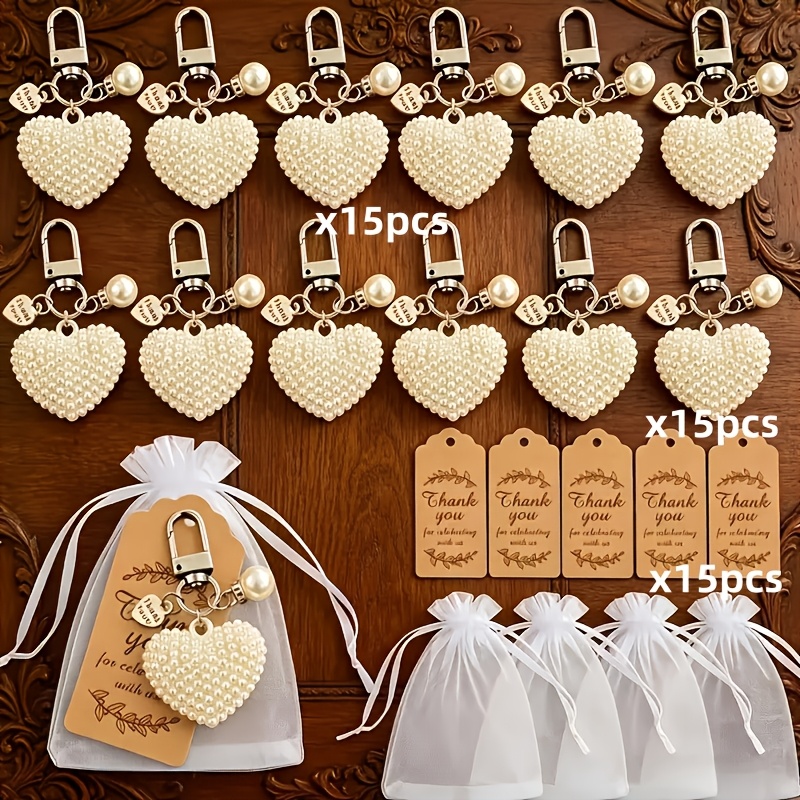 TEMU 45 piezas/15 juegos Llavero de perlas de con forma de para mujeres, damas y adultos - Regalo para de despedida de soltera y temporada de -