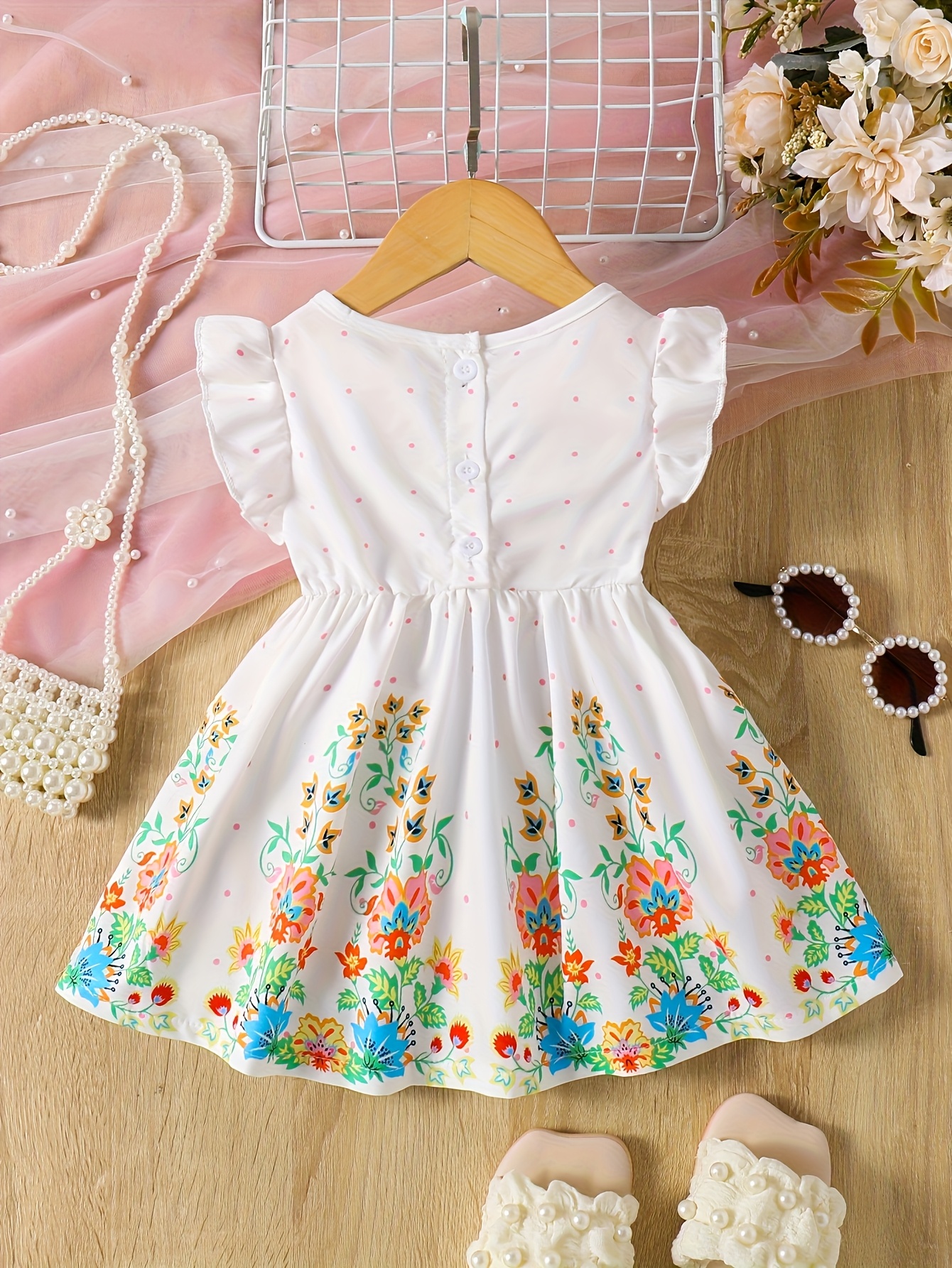 casual summer dress baby girls flutter sleeves perfect - Temu