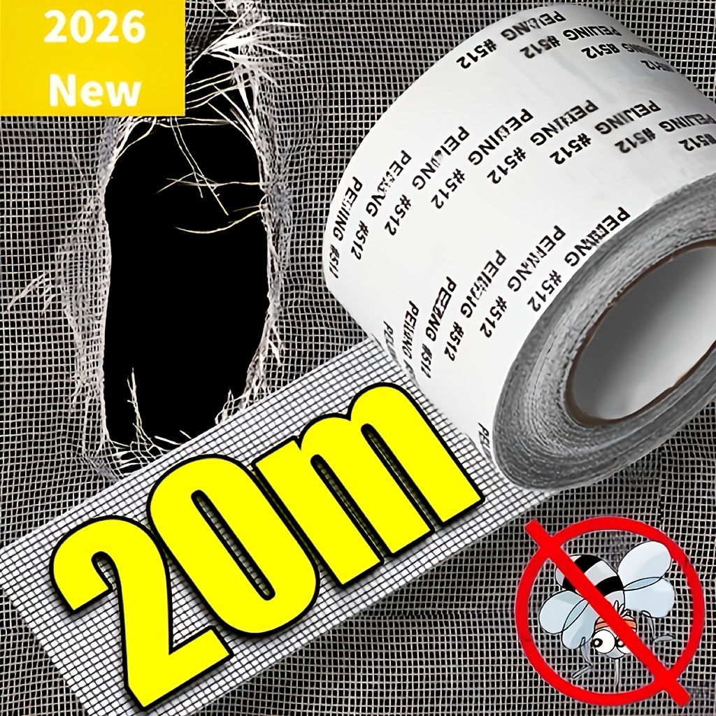 787.4-inch Window Screen Repair Tape, Self-adhesive Waterproof Patch For Screen Door And Window Holes, Gray