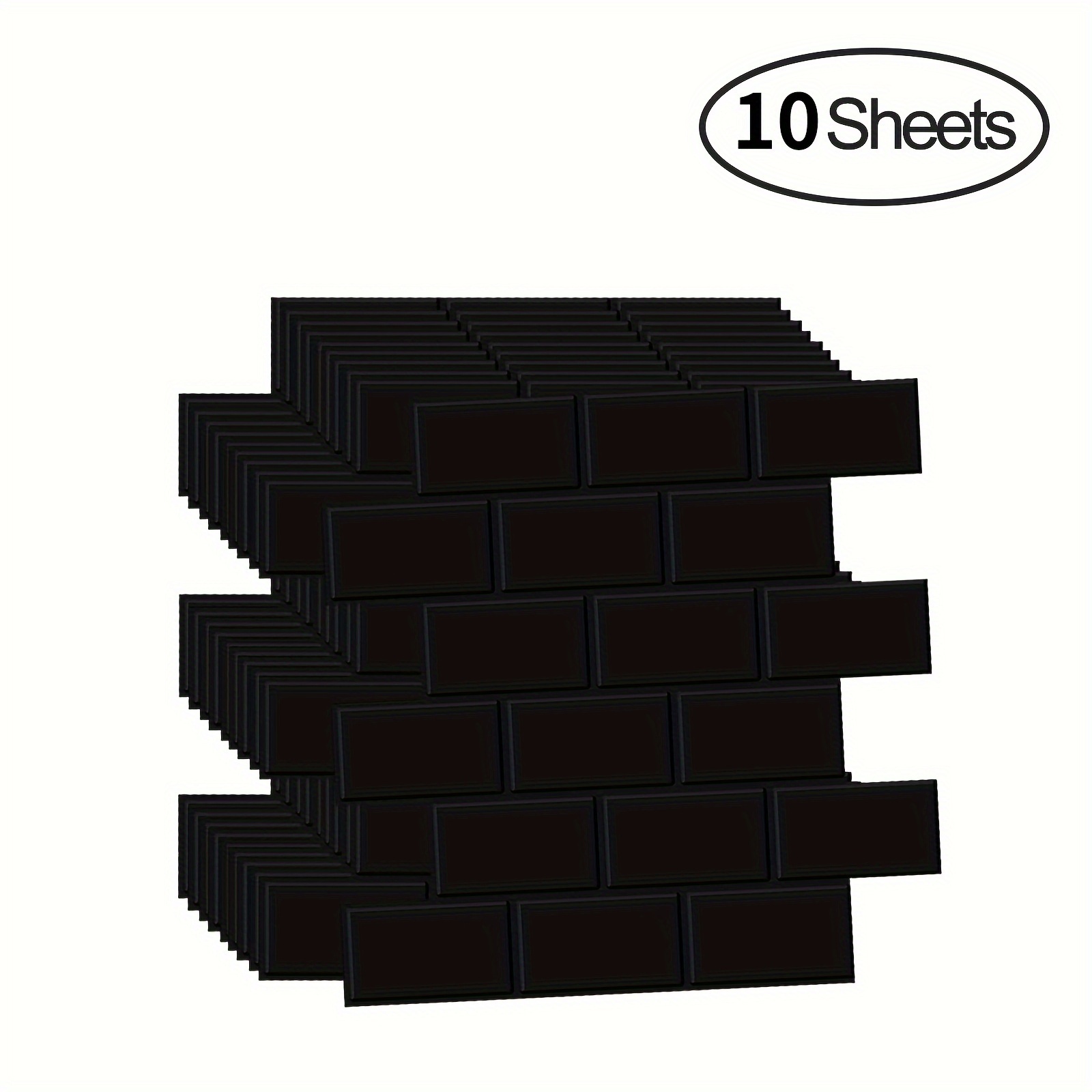 10pcs Tile Decals, 1.6mm Thick, Waterproof Self-adhesive For Kitchen Backsplash, Bathroom, Furniture & Stairs - Diy Home Decor, 12x12 Inches