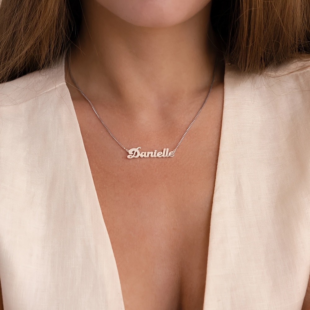 Personalized Stainless Steel Letter Name Necklace, Custom Jewelry Gift