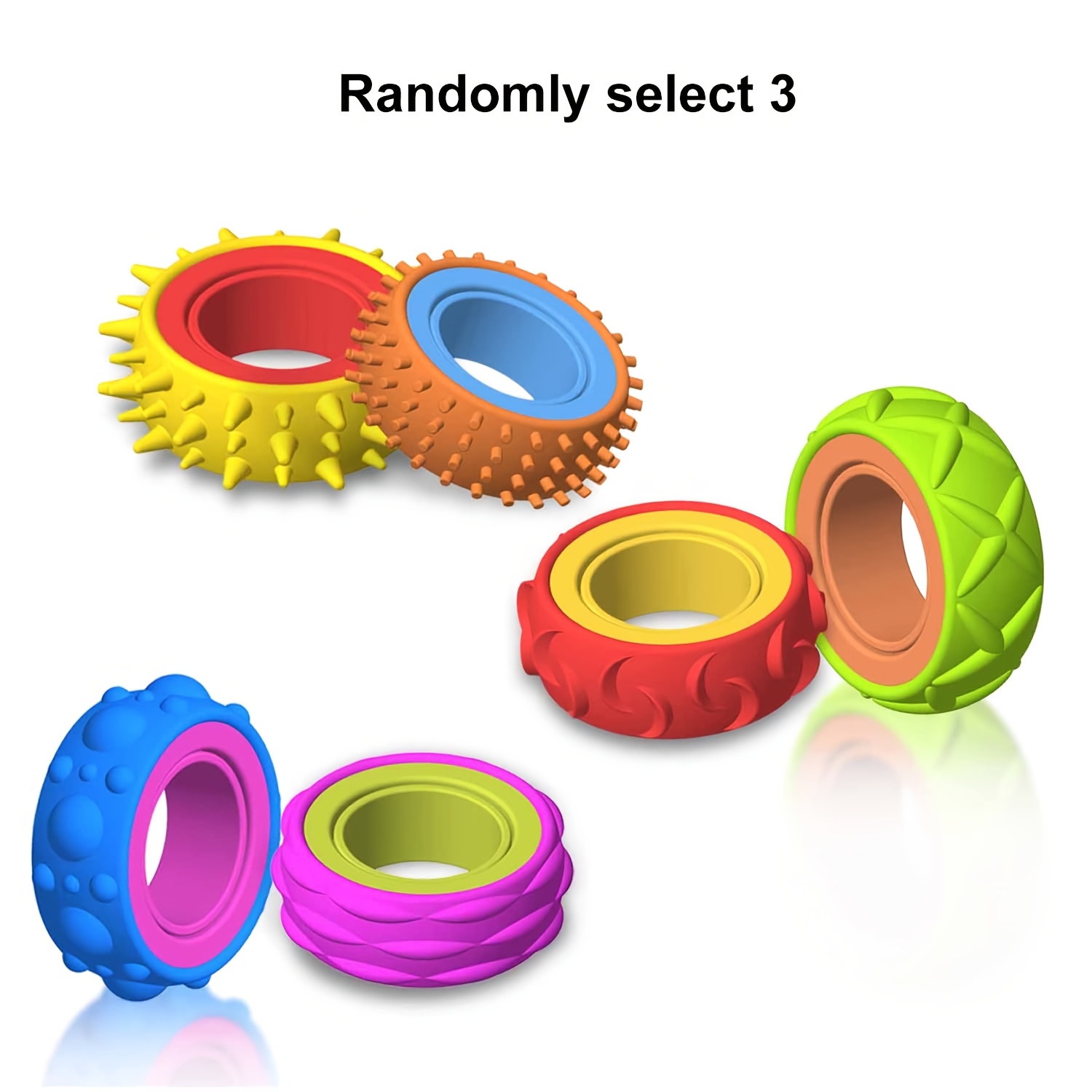TEMU Gift For Her/him Stress Relief Party Favors - Sensory Rings, Finger Spinning Rings, Quiet Fingertip Spinning Fun For Stress Relief, Suitable For